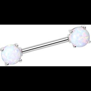 BodyCandy Synthetic Opal Nipple Barbells
